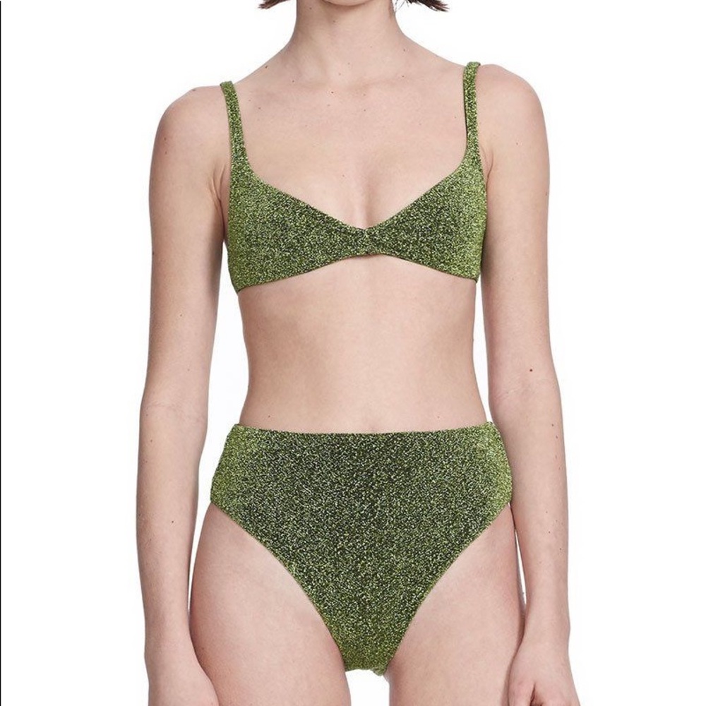 Green Glitter Bikini Set